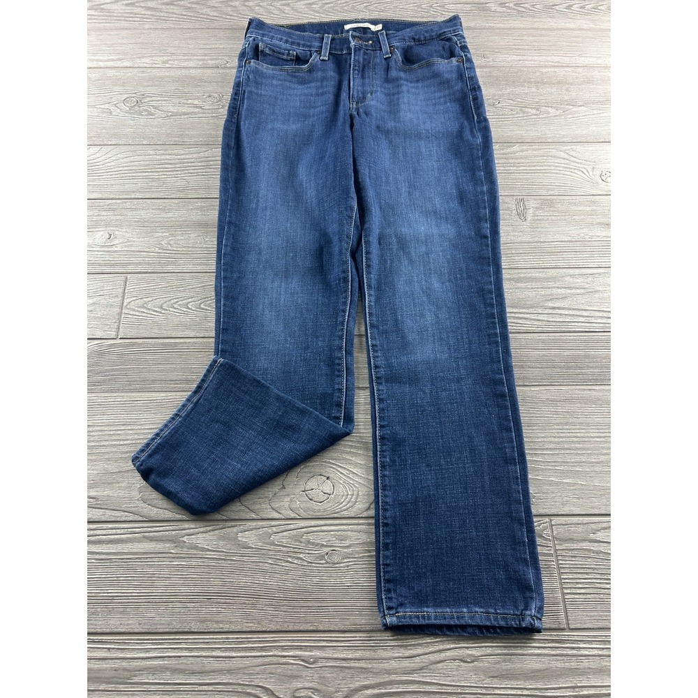 Levis Classic Straight Jeans Womens Size 27 Dark Wash Blue Stretch